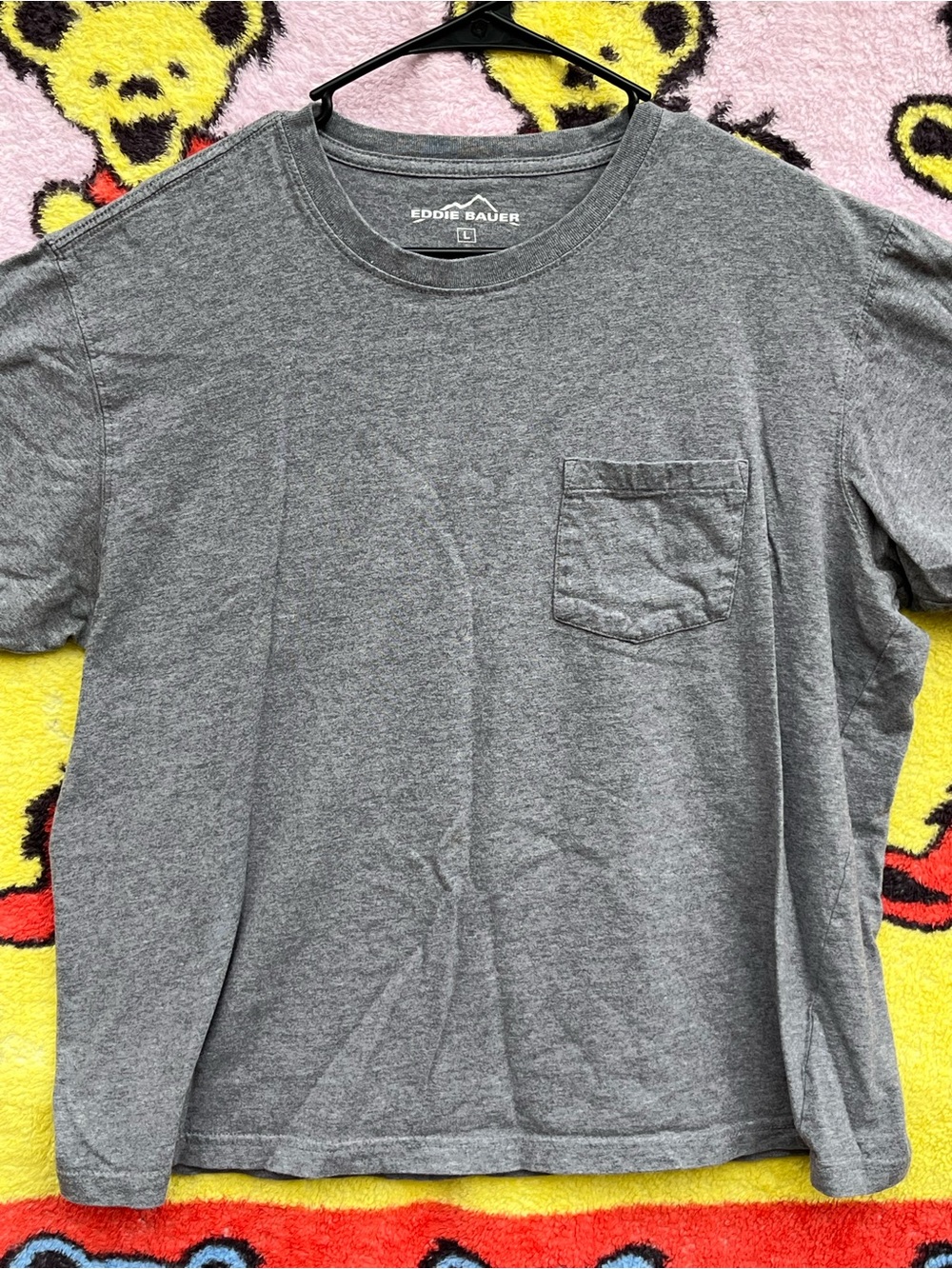 Eddie Bauer y2k relaxed Gray Short-Sleeve Pocket Tee oversized boxy